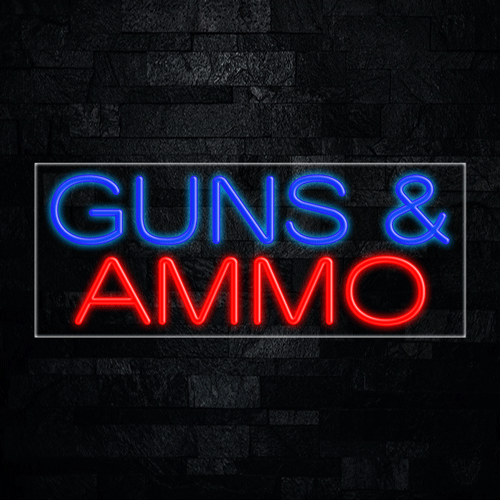 Guns & Ammo LED Flex Sign 32″ x 13″