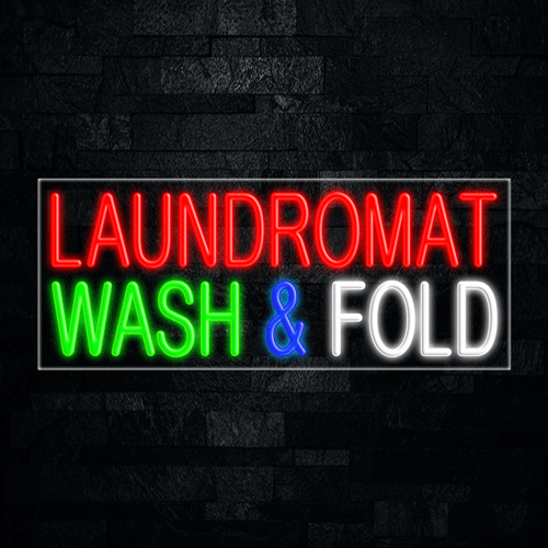 Laundromat Wash & Lold LED Flex Sign 32″ x 13″