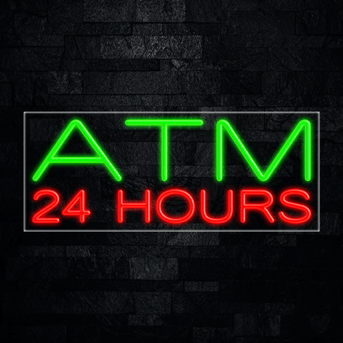 Atm 24 Hours LED Flex Sign 32″ x 13″