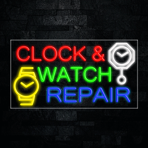 Clock & Watch Repair LED Flex Sign 37″ x 20″