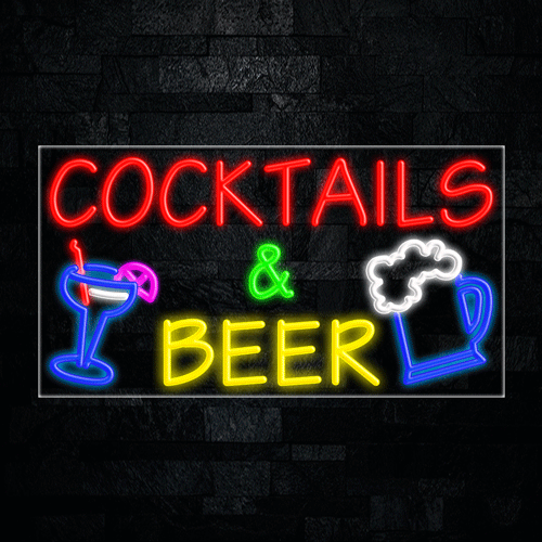 Cocktails & Beer LED Flex Sign 37″ x 20″