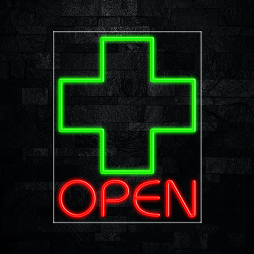 Open with Cross Logo LED Flex Sign 31″ x 24″