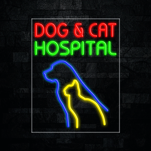 Dog & Cat Hospital LED Flex Sign 31″ x 24″