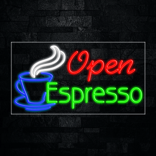 Espresso Open LED Flex Sign 37″ x 20″