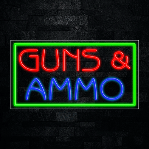 Guns & Ammo LED Flex Sign 37″ x 20″