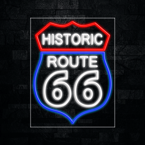 Historic Route 66 LED Flex Sign 31″ x 24″