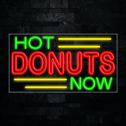 Hot Donuts Now LED Flex Sign 37″ x 20″