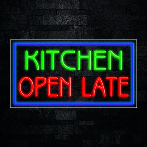 Kitchen Open Late LED Flex Sign 37″ x 20″