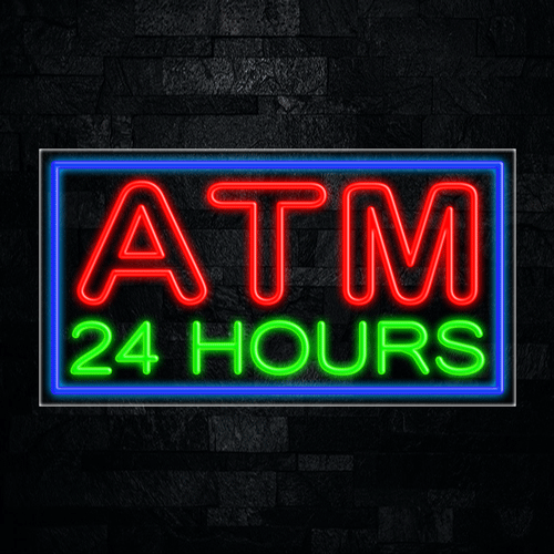 Atm 24 Hours LED Flex Sign 37″ x 20″