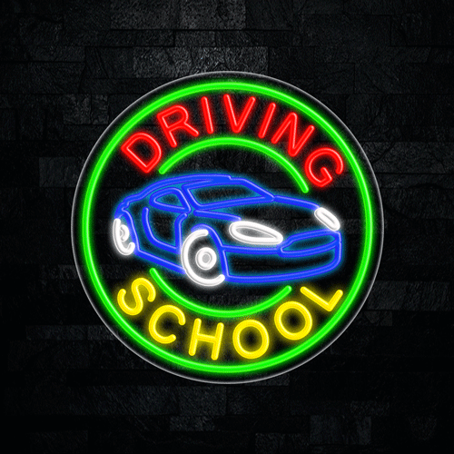 Driving School LED Flex Sign 26″ x 26″