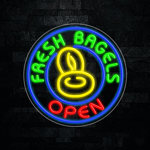 Fresh Bagels Open LED Flex Sign 26″ x 26″