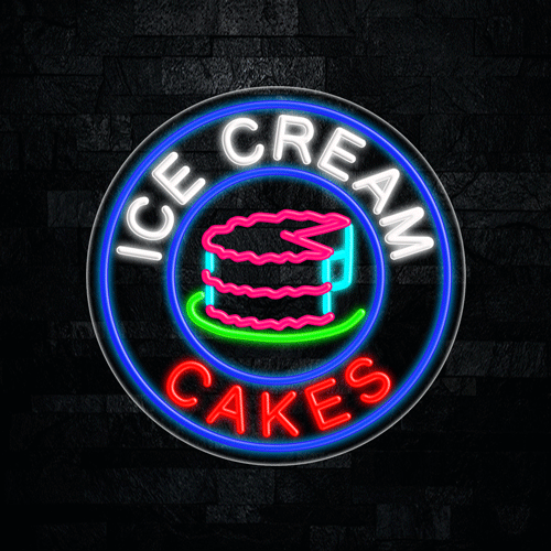 Ice Cream Cakes LED Flex Sign 26″ x 26″