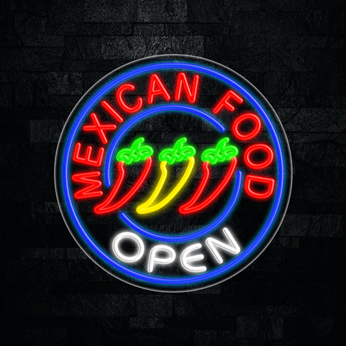 Mexican Food LED Flex Sign 26″ x 26″