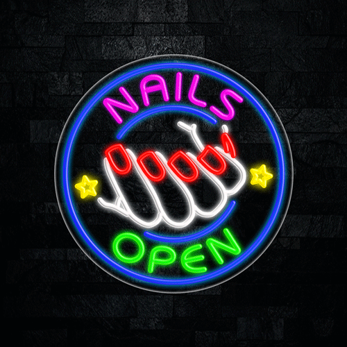 Nails Open LED Flex Sign 26″ x 26″