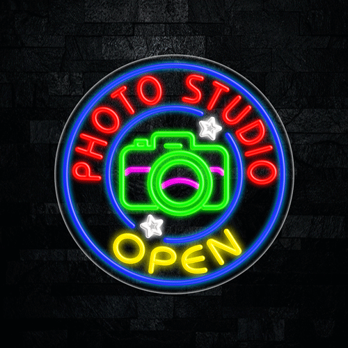 Photo Studio Open LED Flex Sign 26″ x 26″