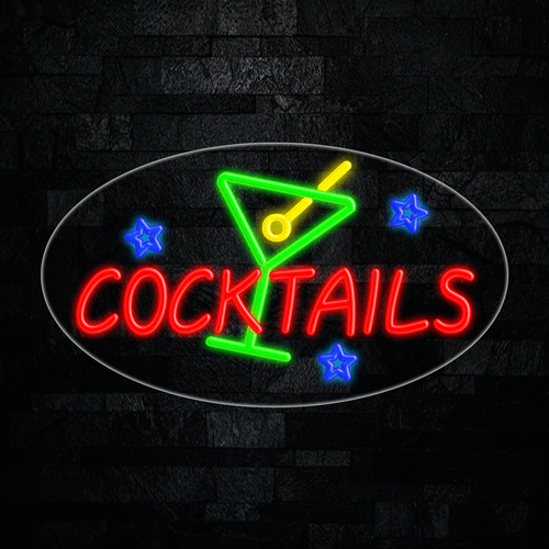 Cocktails LED Flex Sign 30″ x 17″