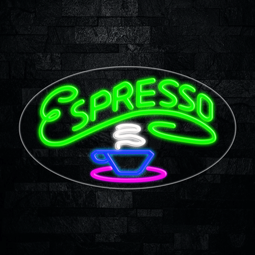 Espresso LED Flex Sign 30″ x 17″