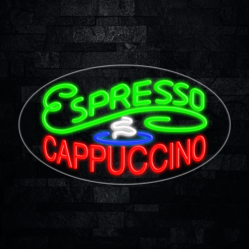 Espresso Cappuccino LED Flex Sign 30″ x 17″