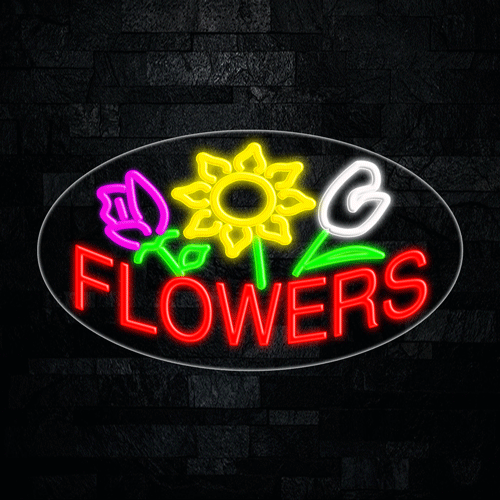 Flowers LED Flex Sign 30″ x 17″