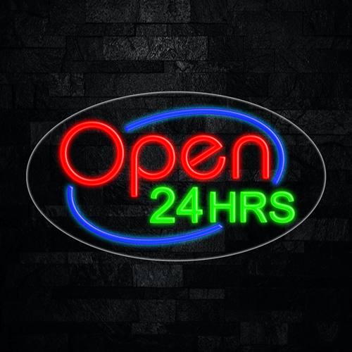 Open 24 Hrs LED Flex Sign 30″ x 17″