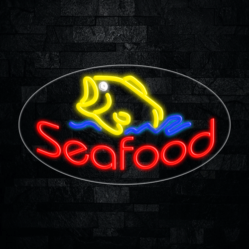 Seafood LED Flex Sign 30″ x 17″