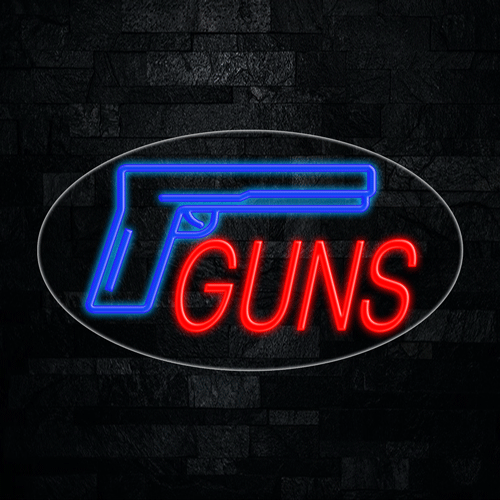 Guns  LED Flex Sign 30″ x 17″