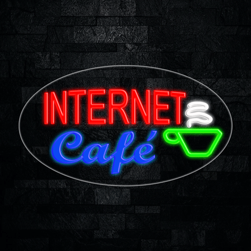 Internet Café LED Flex Sign 30″ x 17″