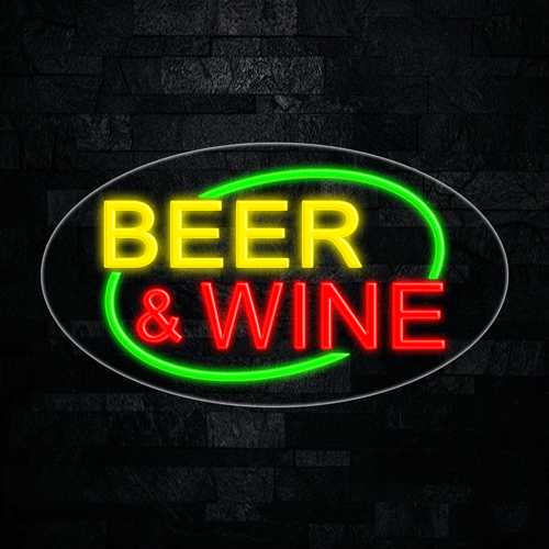 Beer & Wine LED Flex Sign 30″ x 17″