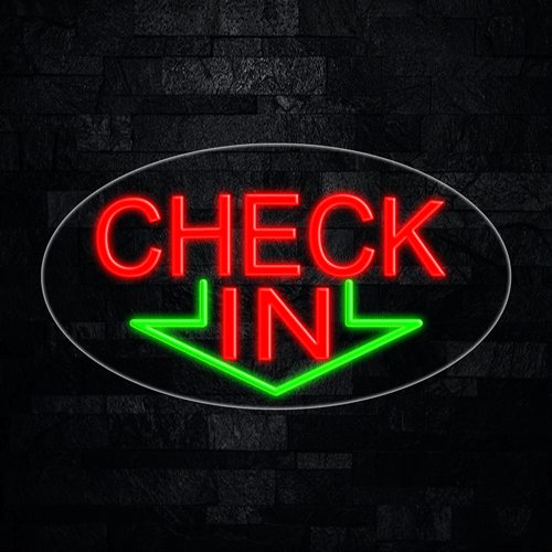 Check In LED Flex Sign 30″ x 17″