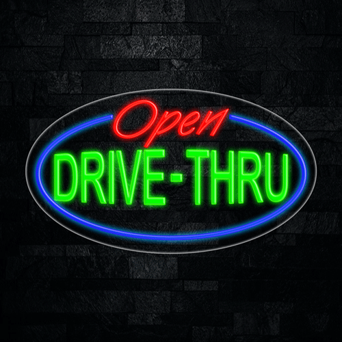 Open Drive-Thru LED Flex Sign 30″ x 17″