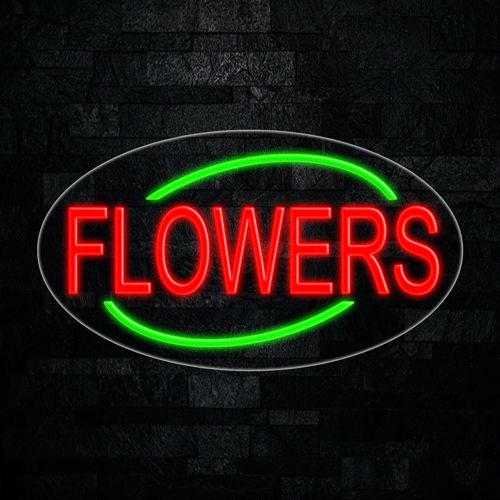 Flowers LED Flex Sign 30″ x 17″