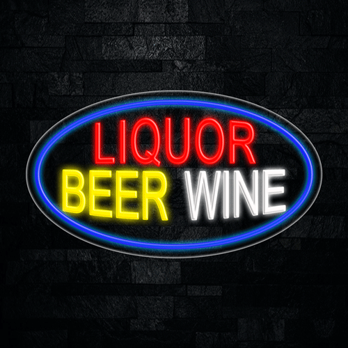 Liquor Beer Wine LED Flex Sign 30″ x 17″