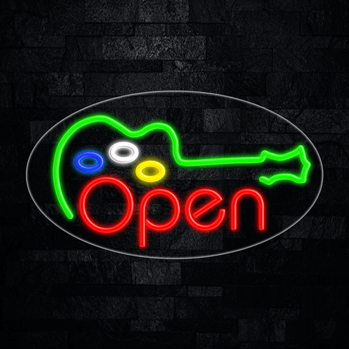 Open (Music) LED Flex Sign 30″ x 17″