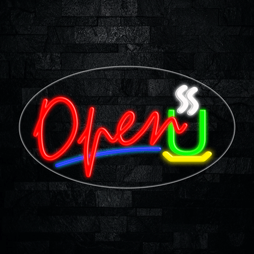 Open (Coffee) LED Flex Sign 30″ x 17″