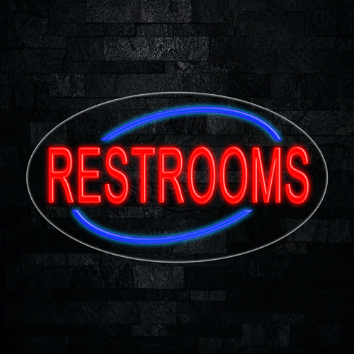 Restrooms  LED Flex Sign 30″ x 17″