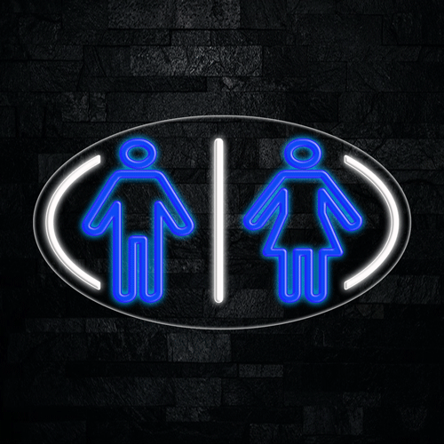 Restrooms Logo LED Flex Sign 30″ x 17″