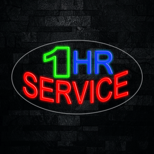 1 Hr Service LED Flex Sign 30″ x 17″