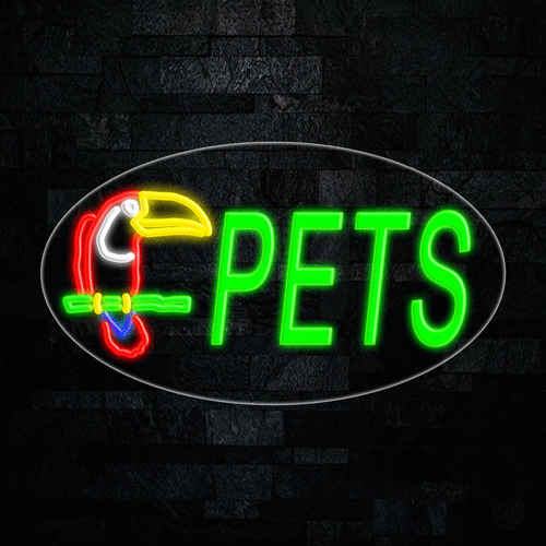 Pets LED Flex Sign 30″ x 17″