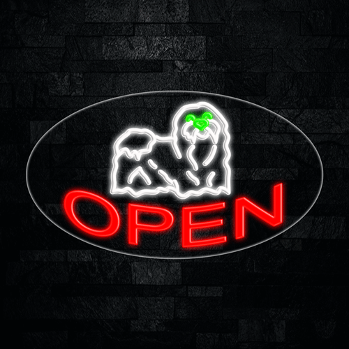 Open Dog Grooming LED Flex Sign 30″ x 17″