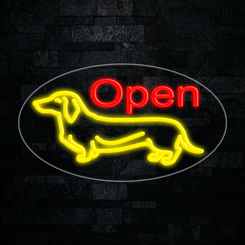 Open Dog Pet Grooming LED Flex Sign 30″ x 17″