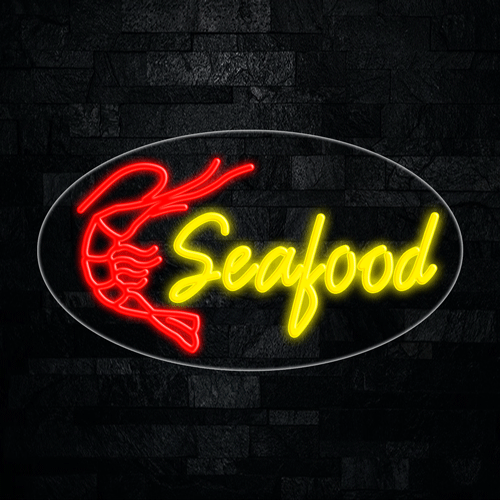 Seafood LED Flex Sign 30″ x 17″