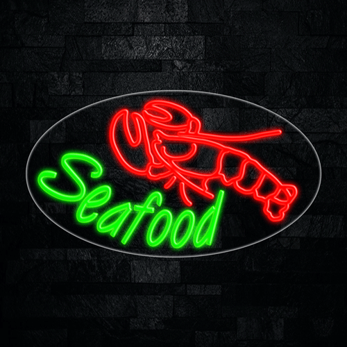 Seafood LED Flex Sign 30″ x 17″