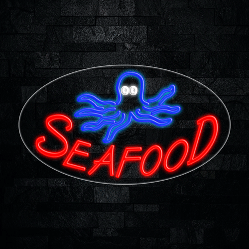 Seafood LED Flex Sign 30″ x 17″