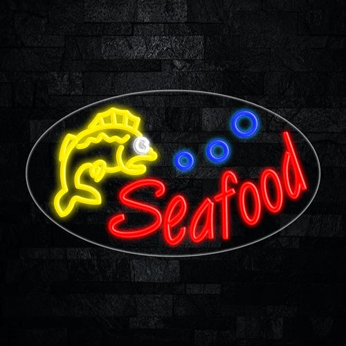 Seafood LED Flex Sign 30″ x 17″