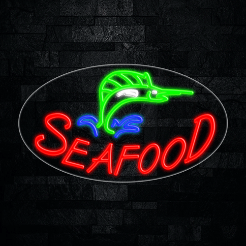 Seafood LED Flex Sign 30″ x 17″