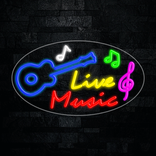 Live Music LED Flex Sign 30″ x 17″