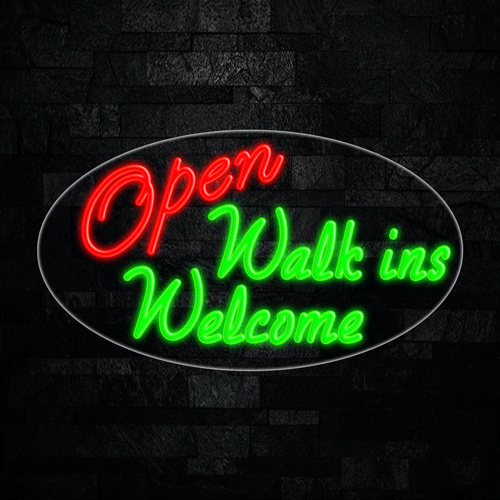 Open Walkins Welcome LED Flex Sign 30″ x 17″