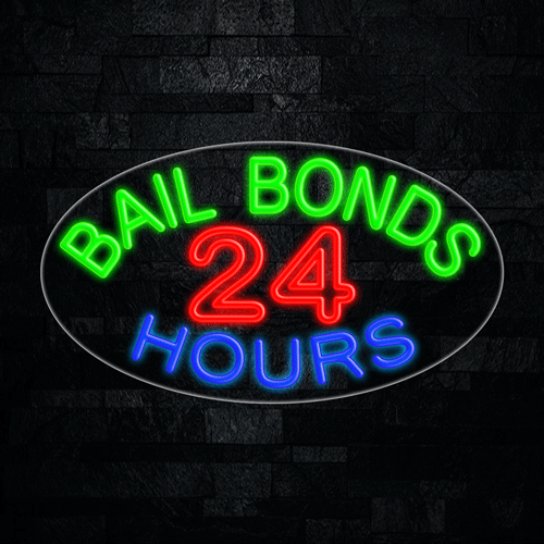 Bail Bonds 24 Hours LED Flex Sign 30″ x 17″