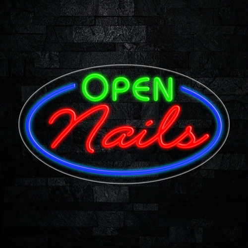 Nails Open LED Flex Sign 30″ x 17″