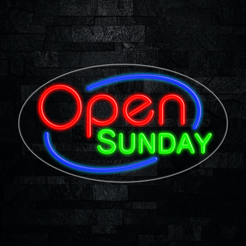 Open Sunday LED Flex Sign 30″ x 17″